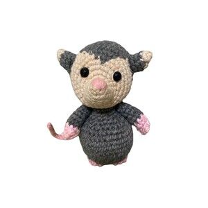 Crochet Baby Opossum Handmade Adorable Cute Possum Woodland 8”